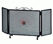 SCHERMI PARASCINTILLE IN FERRO BATTUTO 3 ANTE DECORATO CM.100 X H50