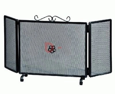 SCHERMI PARASCINTILLE IN FERRO BATTUTO 3 ANTE DECORATO CM.100 X H50