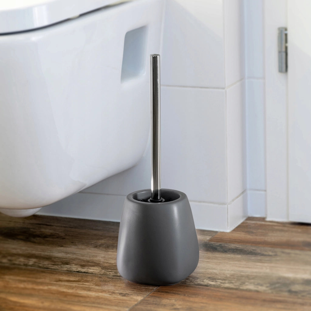 Set di 2 scopini per WC KADAX in ceramica grigia per bagno