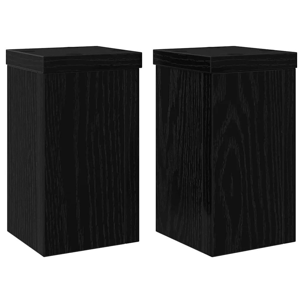 Supporto per piante 2 pcs Rovere Nero 10 x 10 x 18 cm 869228