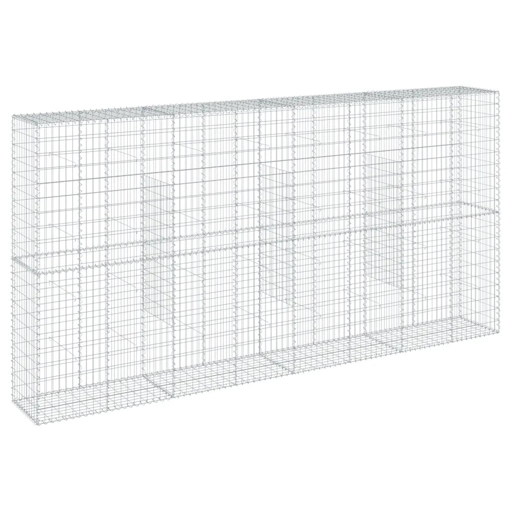 Cesto Gabbione con Copertura 400x50x200 cm in Ferro Zincato 3295169