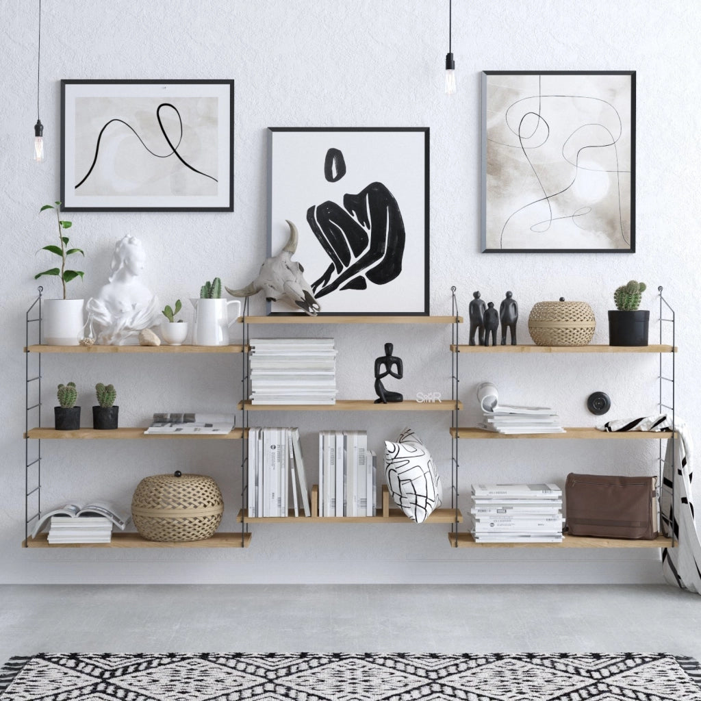 Libreria in legno "Laba" - 216 x 20 x 85 cm - Rovere