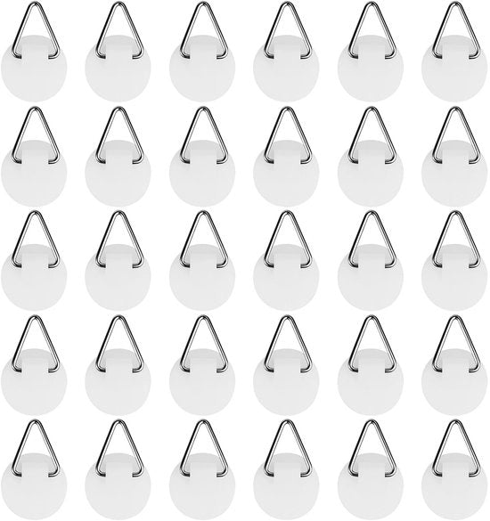30 pacchi di appoggi per dipinti senza perforazione, adesivi per foto, poster, tela, appoggi per dipinti da appendere (piccoli rotondi)