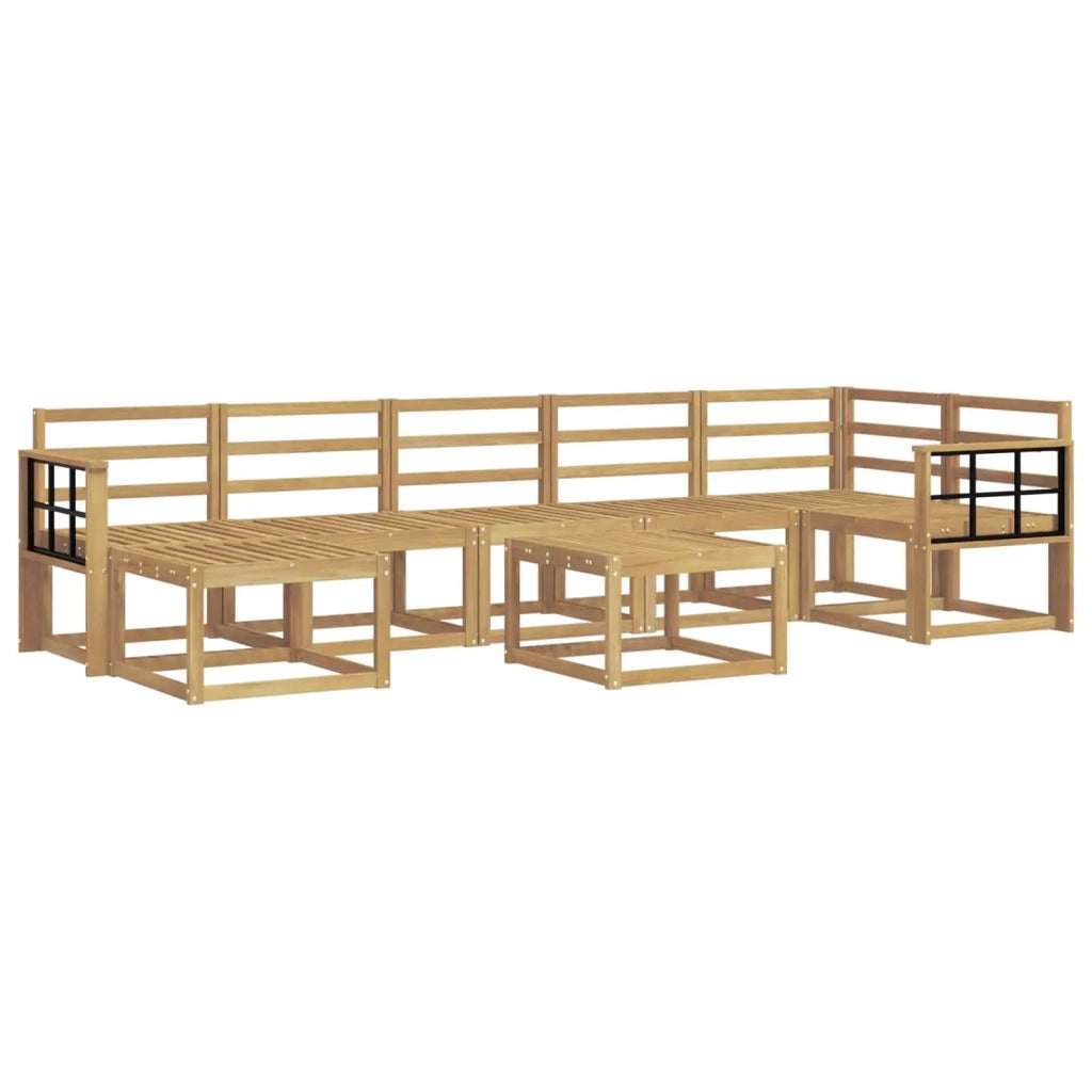 Set di divani da esterno 8 pcs Bianco Legno di Acacia Massello 3387988