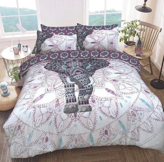 Set di coperte da letto Mandala Omkeerbaar Facile da mantenere Anti-allergico Soffice e morbido con cuscini (Super King)