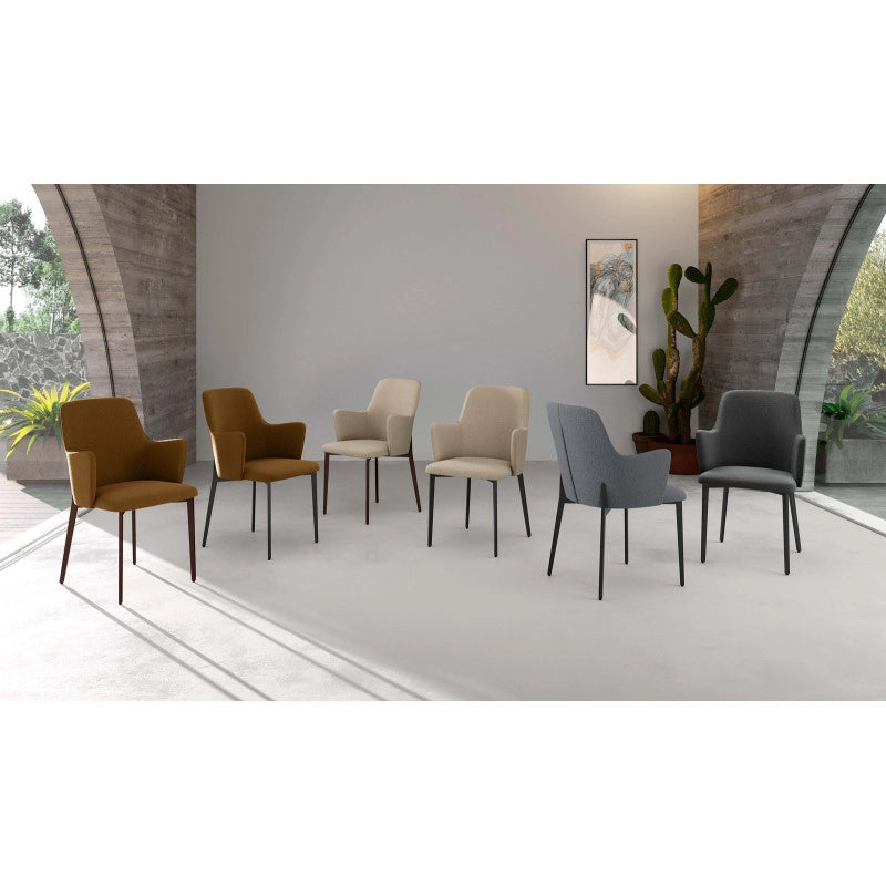 Sedia rivestita in tessuto easy-clean Gambe in metallo verniciato Bronzo Sophia 53.5cm X 62.5cm H 80cm Stones