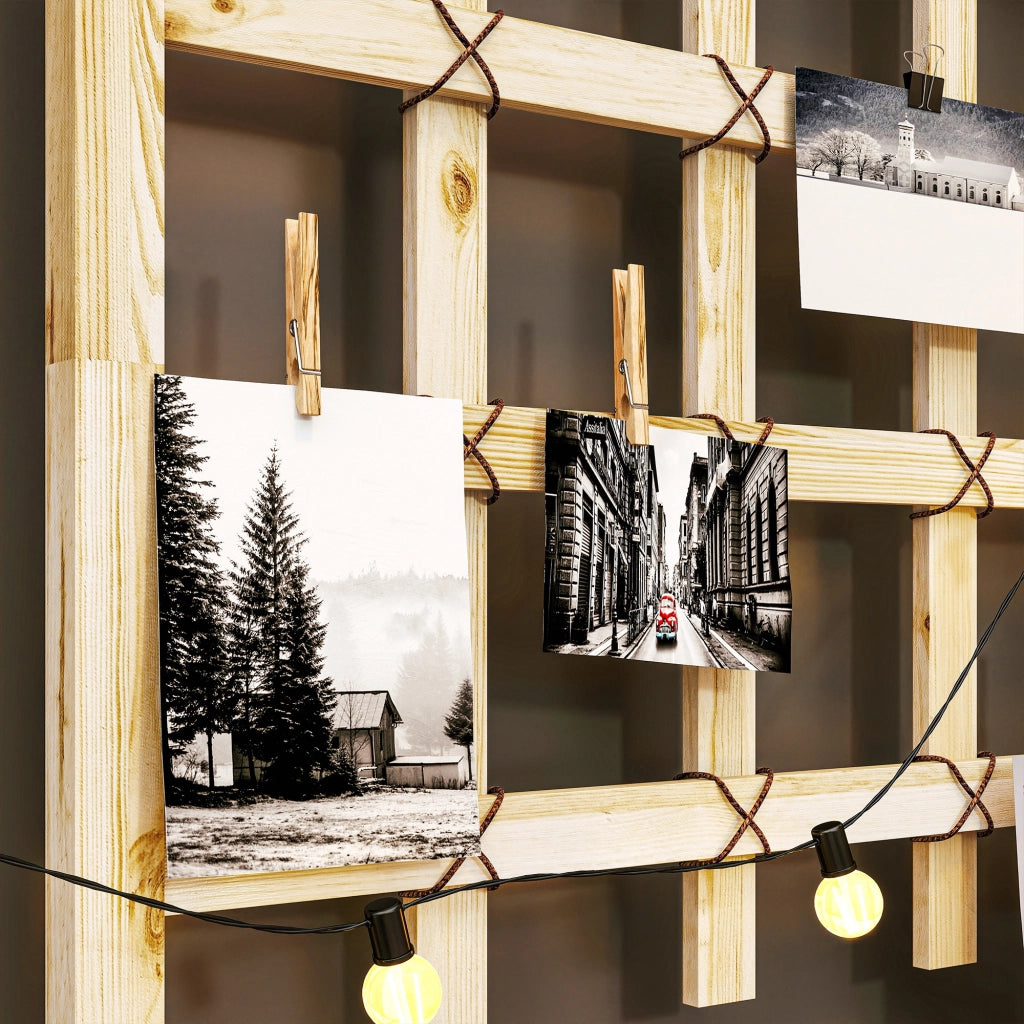 Fioriera con traliccio ¨C Xylo ¨C legno massello naturale con ruote 82,5x35x186cm
