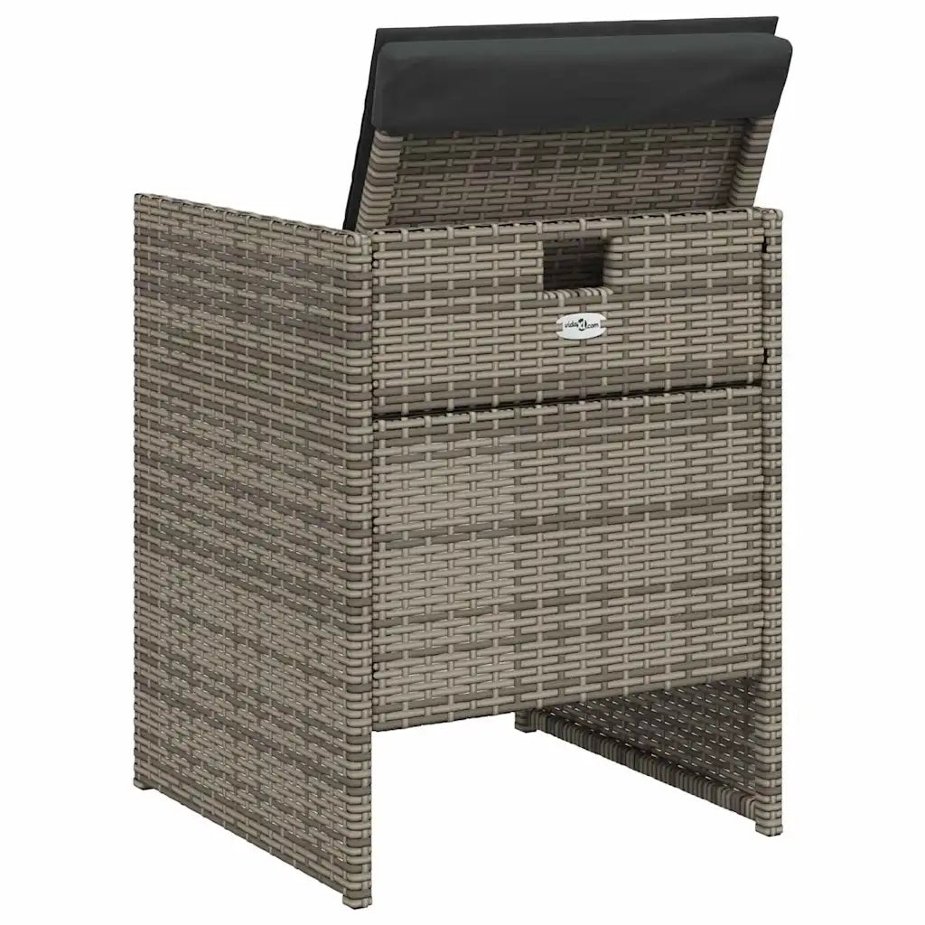 Set da Pranzo da Giardino 5 pz | Set Salotto da Giardino con Cuscini in Polyrattan Grigio
