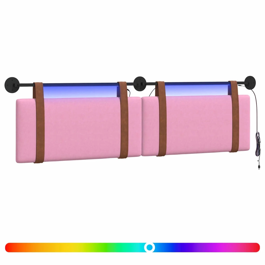 Testiera | Testata sospesa Con luce LED Rosa PU Antico