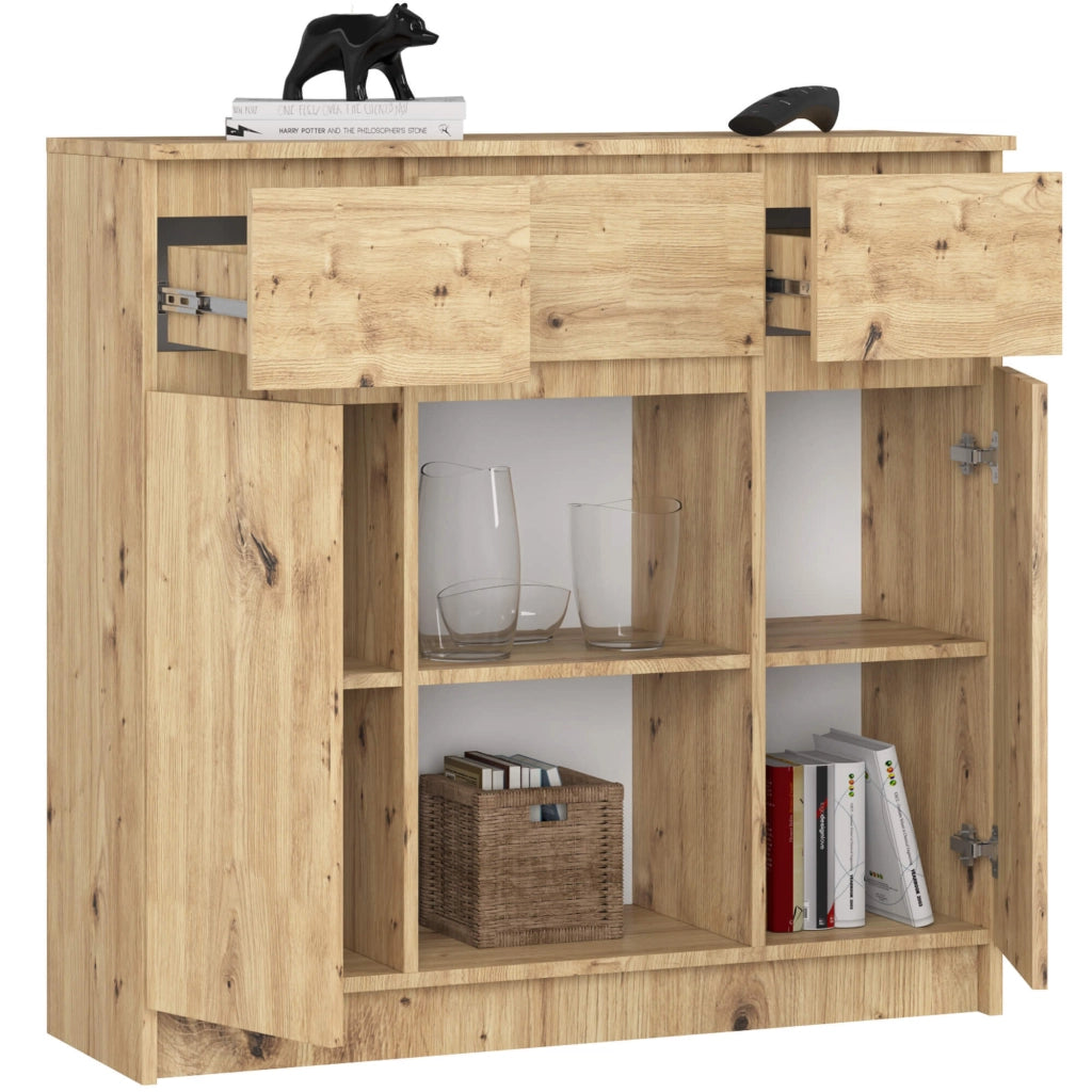 Cassettiera AKORD K100 Quercia Artigiana 101 cm 2 ante 3 cassetti 101x35x98 cm