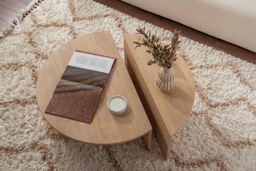 Tavolino da caffè in legno "Orion" - 90 x 60 x 30 cm - Rovere miele