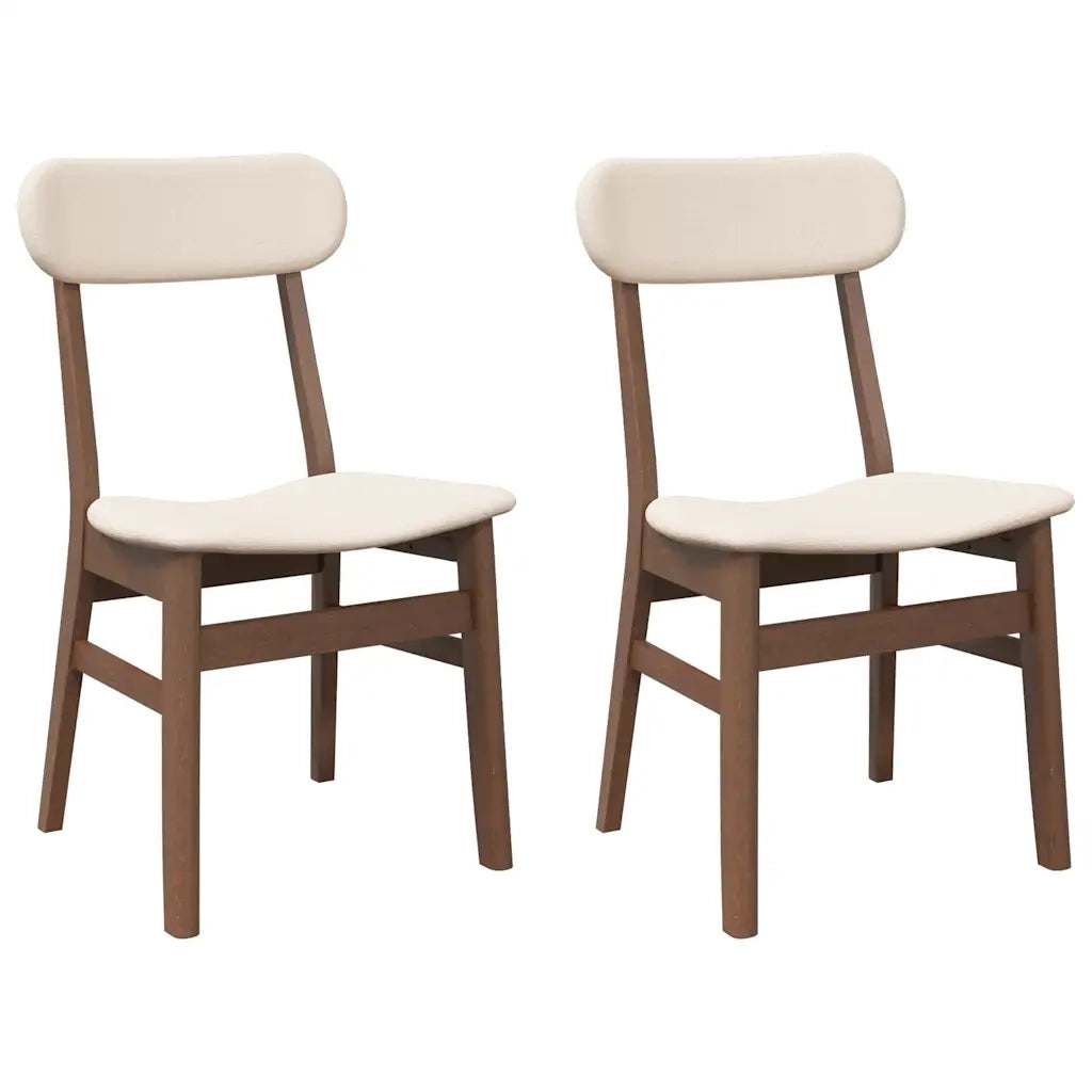 Sedie da Pranzo con Cuscini 2pz Marrone Legno Massello di Hevea 4102435