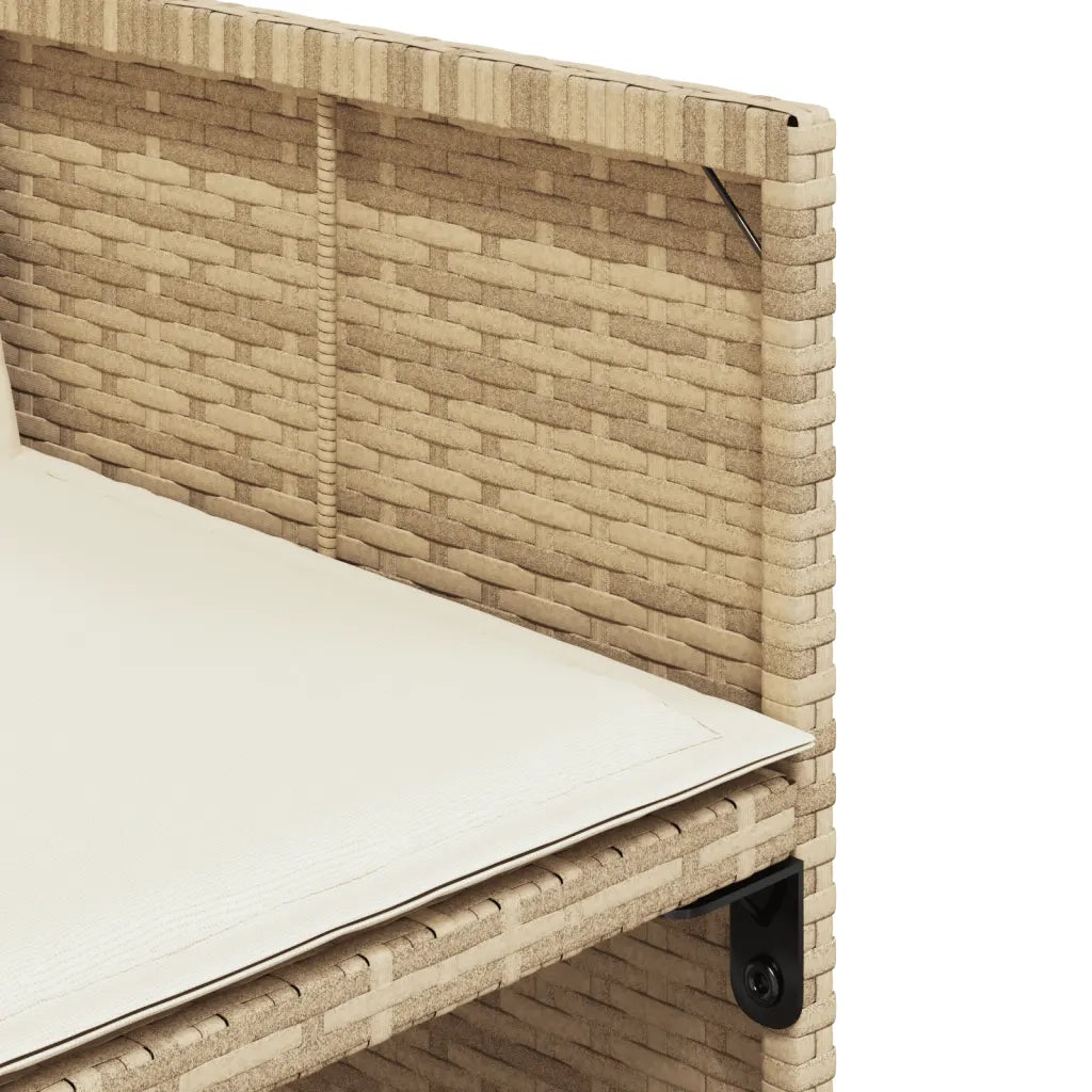 Set da Pranzo da Giardino 9 pz con Cuscini Beige in Polyrattan 3277971