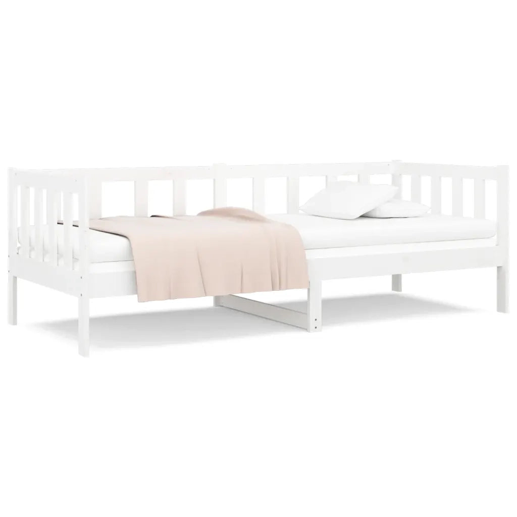 Dormeuse senza Materasso-Divano Letto-Struttura Letto Bianca 80x200 cm Legno Massello Pino 800359