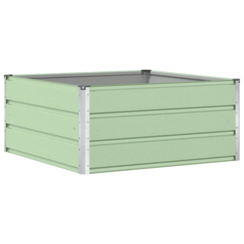 Fioriera moderna dal design pulito per giardino o patio 100 x 100 x 45 cm in acciaio verde pastello 02_0059256