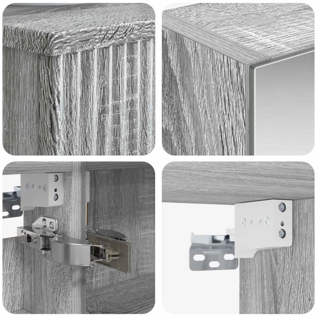 Set di mobili per il bagno 5 pcs Sonoma grigio 3407252
