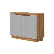Vicco Mobile sottolavabo per bagno Rovere/grigio a righe 79.6 x 62.1 cm con 2 porte