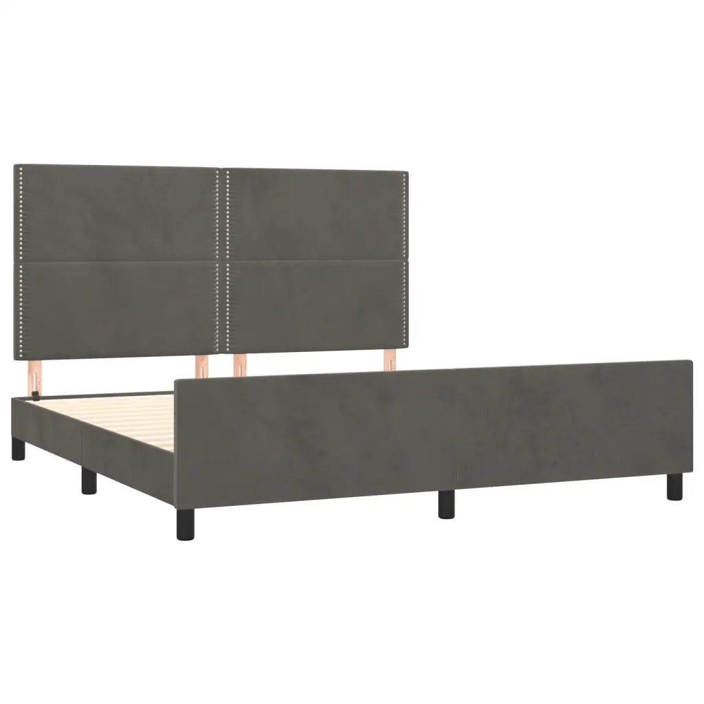 Giroletto senza Materasso Grigio Scuro 160x200 cm Velluto 3125703