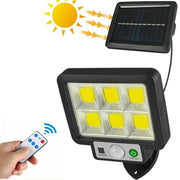 Trade Shop - Kit 4pz Faro Solare Led Con Pannello Faretto Sensore Di Movimento 96 Led Cob T09 -