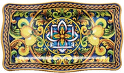 1 Pezzo Vassoio Rettangolare in Melamina Decoro Lemon 48 x 28 x 2 cm