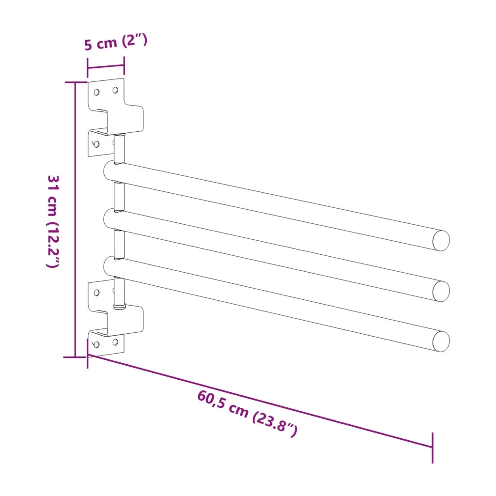 Porta Sottosella a 3 Bracci Nero in Ferro 172457