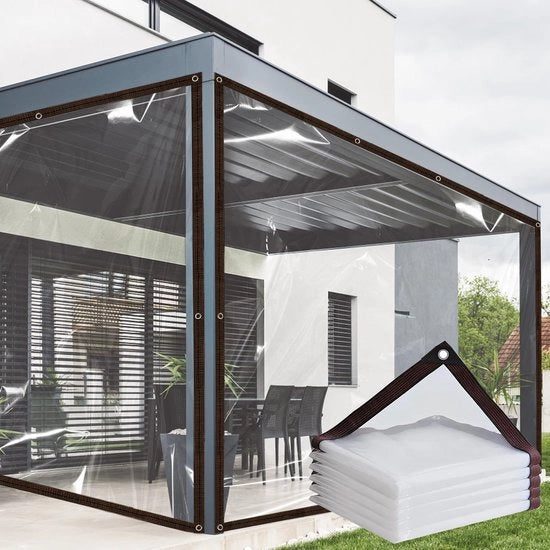 Telaio trasparente impermeabile, 2x3m telaio trasparente con occhi, protezione dal vento per il terrazzo, protezione dalla pioggia per balcone trasparente, telaio trasparente per proteggere piante in giardino esterno