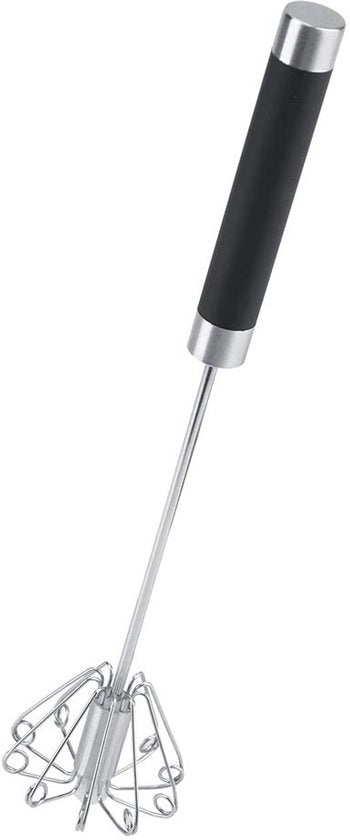 Mixingatore manuale in acciaio inossidabile rotante - adatto per cucina - resistentente all'acqua del lavastoviglie - colore nero - funzione impastatrice - funzione frullatore - adatto per la cottura