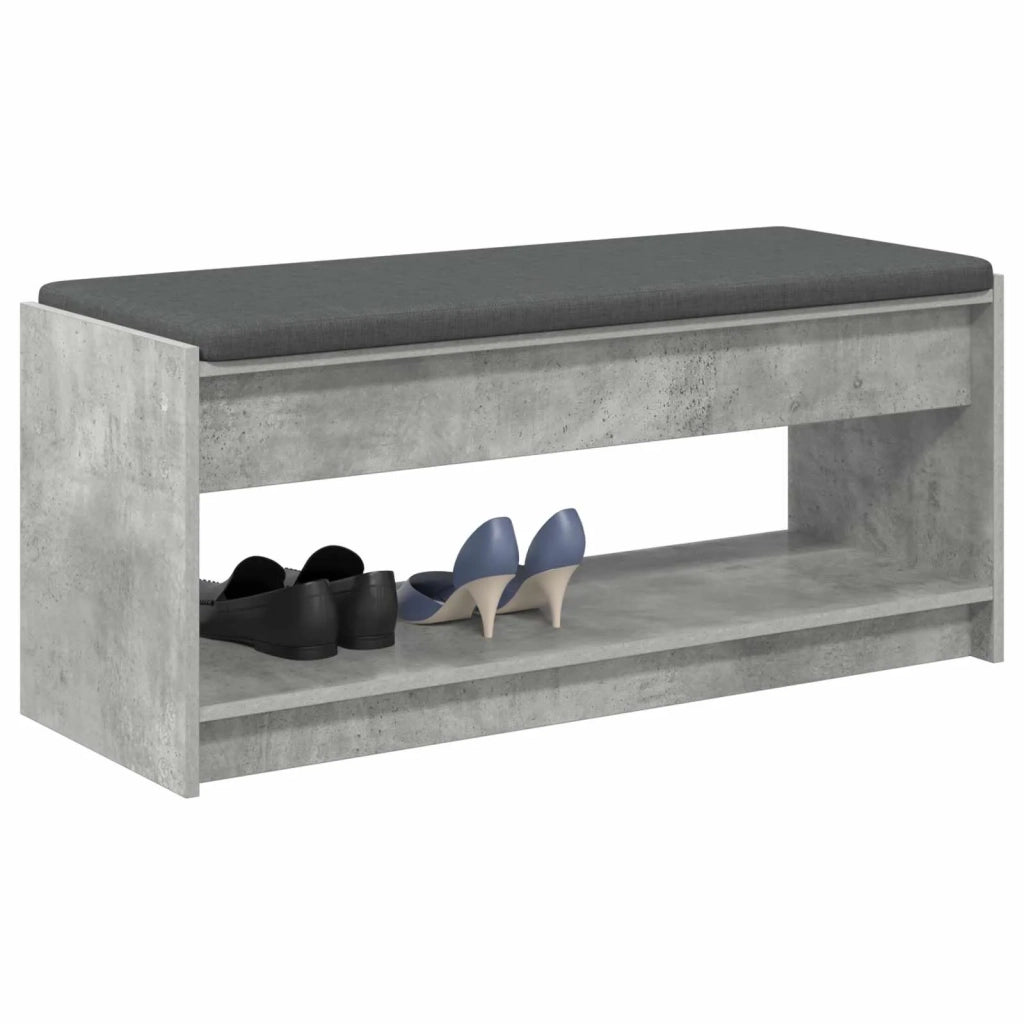 Panca per ingresso con cuscino Grigio Cemento 103 x 38 x 45 cm