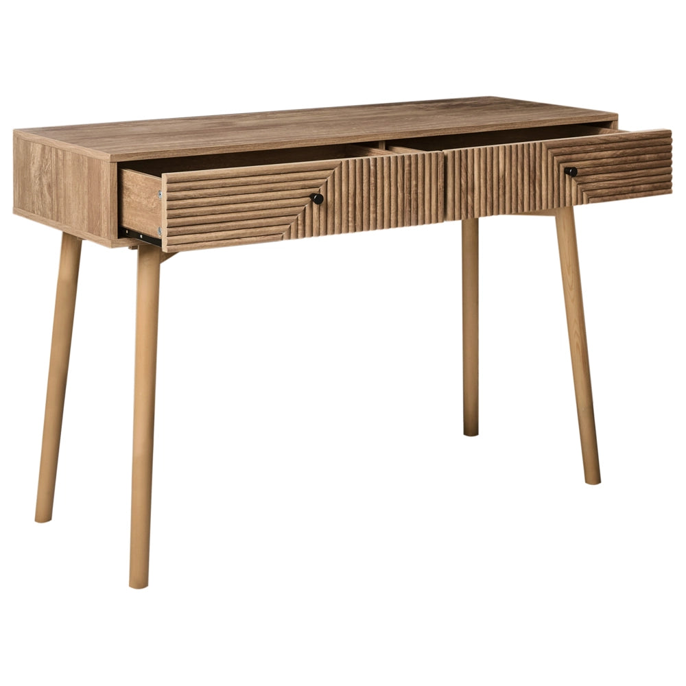Consolle Tavolo Marrone chiaro Laminato MDF 2 Cassetti Design moderno Soggiorno Ingresso