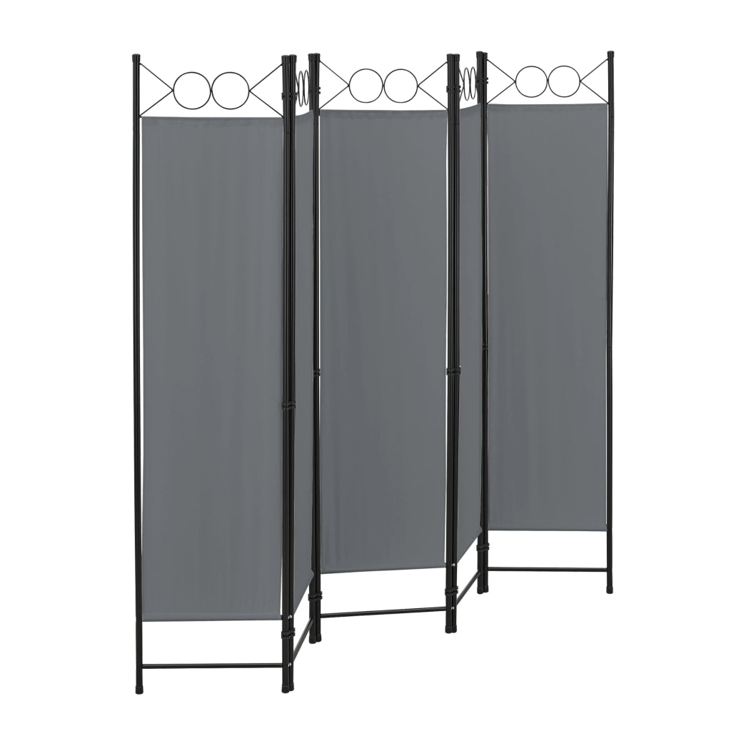 Paravento Pieghevole Saragossa in 5 Pannelli Parete Divisoria 171 x 200 cm - Grigio Scuro [en.casa]