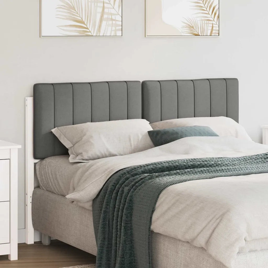 Testiera imbottita Bianco e grigio chiaro 140 cm Pino massello