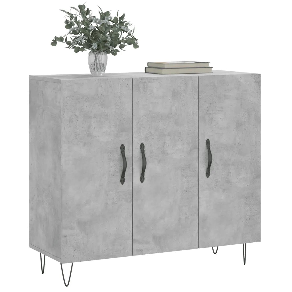 Credenza Grigio Cemento 90x34x80 cm in Legno Multistrato 828104