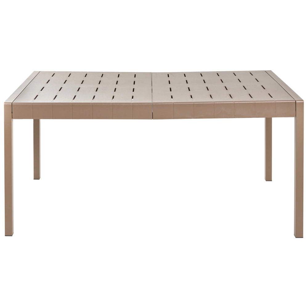 Tavolo da pranzo da giardino Telaio sintetico marrone 4-6 posti resistente alle intemperie Patio esterno