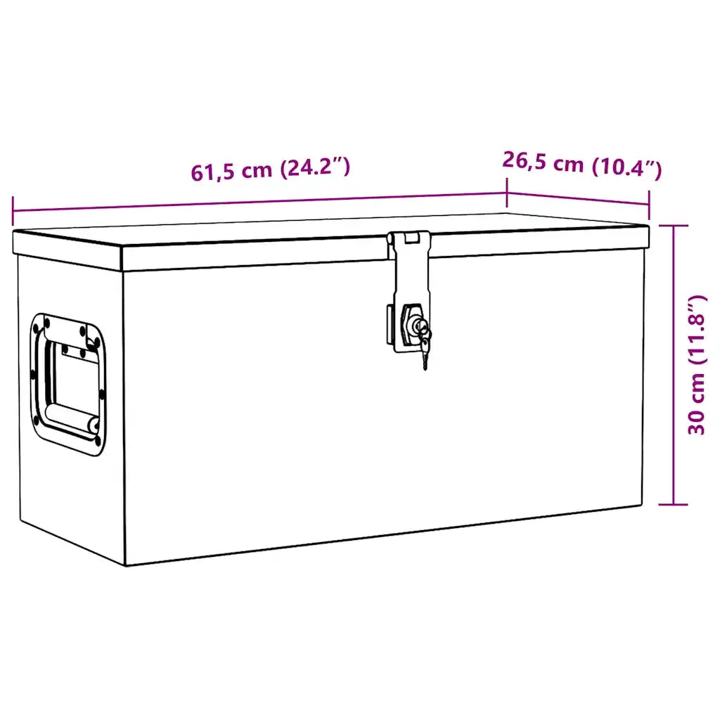 Cassetta in Alluminio 61,5x26,5x30 cm Argento CFW4685969