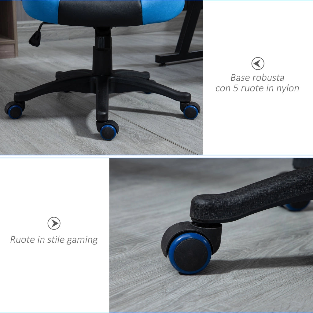 Sedia da Gaming Poltrona da Ufficio Girevole con Rotelle in Similpelle