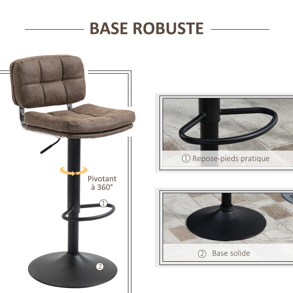 Sgabelli da bar Vintage ¨C zephmum ¨C 2 pezzi, imbottiti, marrone