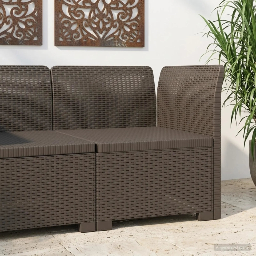 Divano da Giardino a 1 Posto Aspetto Rattan PP Grigio Chiaro 8011815