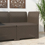 Divano da Giardino a 1 Posto Aspetto Rattan PP Grigio Chiaro 8011815
