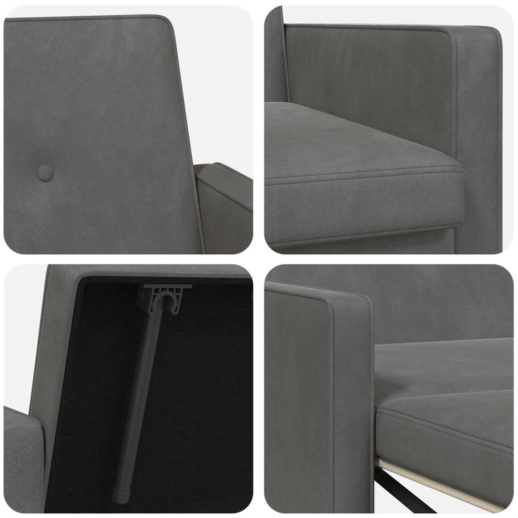 Divano letto Grigio Scuro Tessuto 42033353