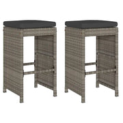 Sgabelli da Bar con Cuscini 2 pz Grigi in Polyrattan CFW6399250