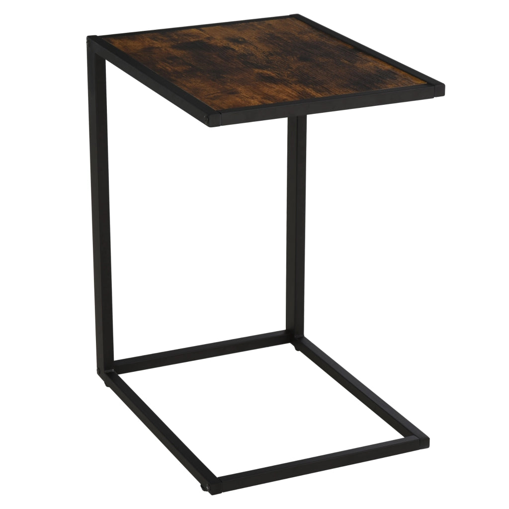 Tavolino da caff¨¨ in MDF con gambe in metallo ¨C zephmum ¨C marrone rustico 40.6x50.8x64.2 cm