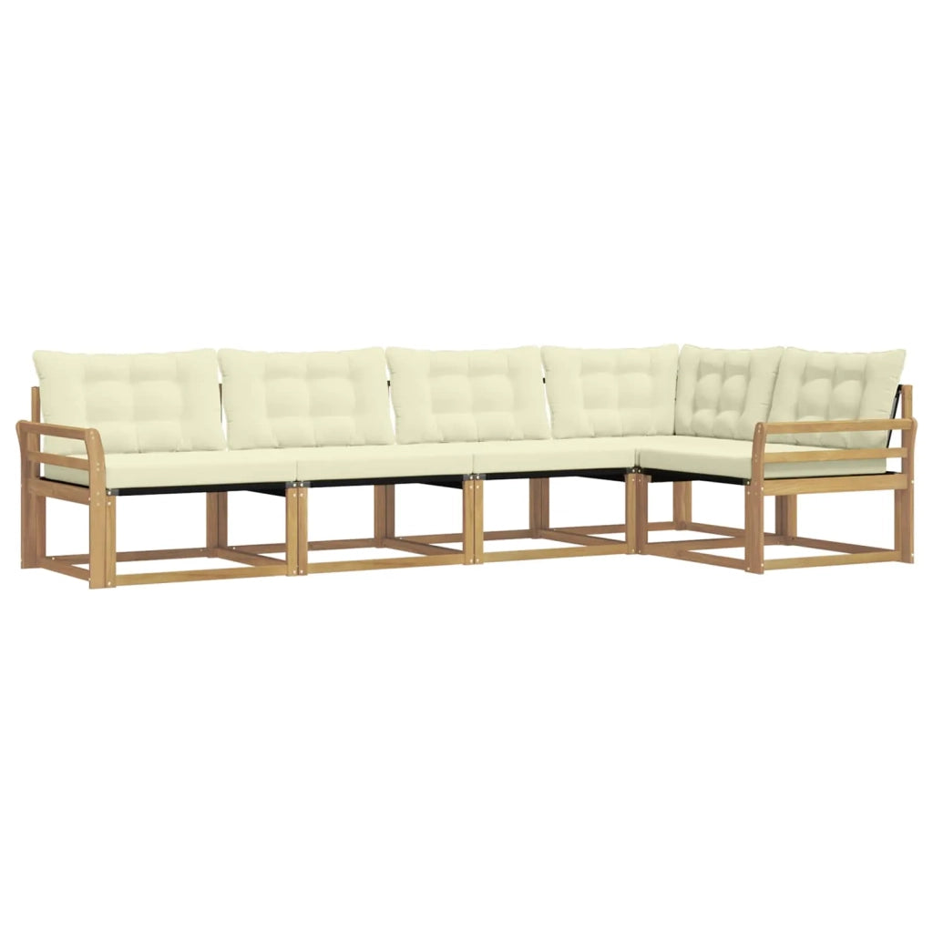 Set di divani da esterno con cuscino 5 pcs Bianco e Crema 3388684