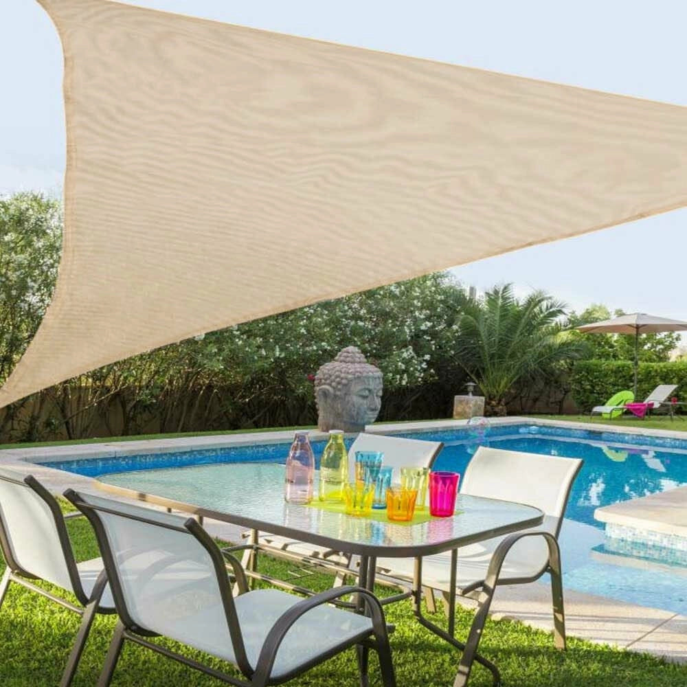 Trade Shop - Vela Telo Parasole 5x5mt Tenda Triangolare Ombreggiante Giardino Tessuto Colore -