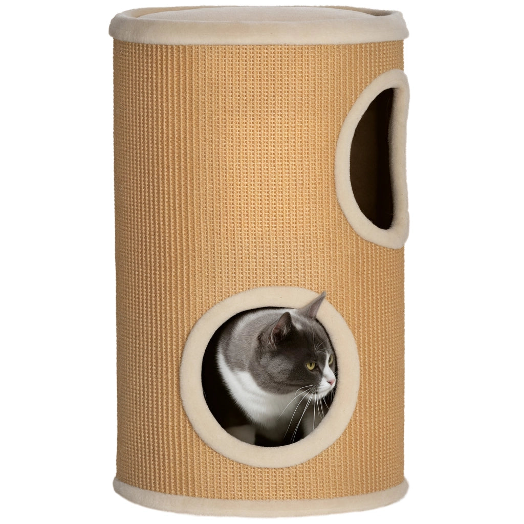 Albero tiragraffi per gatti con sisal e ripiani ¨C zephmum ¨C marrone-beige 35x35x60 cm