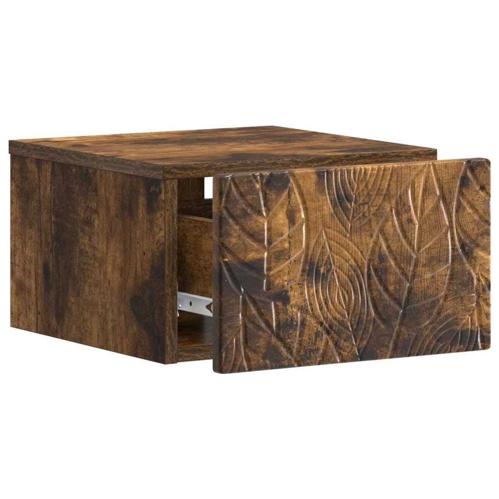 Mobiletto da notte a muro 2 pcs Rovere Fumo 49 x 34,5 x 20 cm 898796
