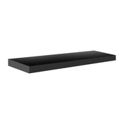 Mensola design in legno a muro con luci led. Mensola a scomparsa nera taglia M (90x24x4cm)
