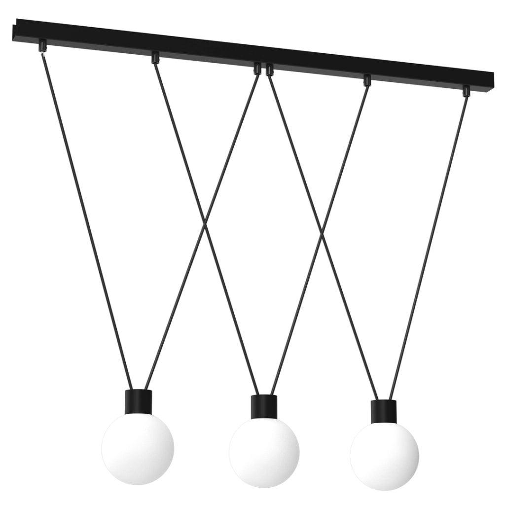 Lampadario a sospensione Capri Milagro 3xG9 nero/bianco
