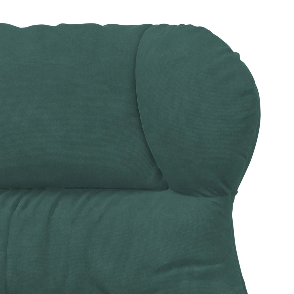 Poltrona da rilassamento vitaXL Verde scuro in velluto