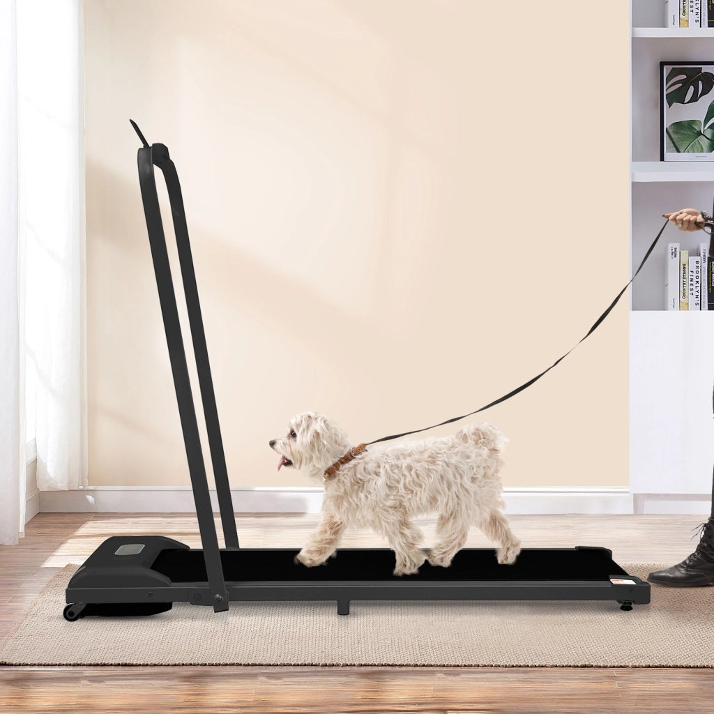Tapis Roulant 2 in 1 1-6 km/h Nero con Bluetooth, Display LED, Telecomando e Portata 90 kg