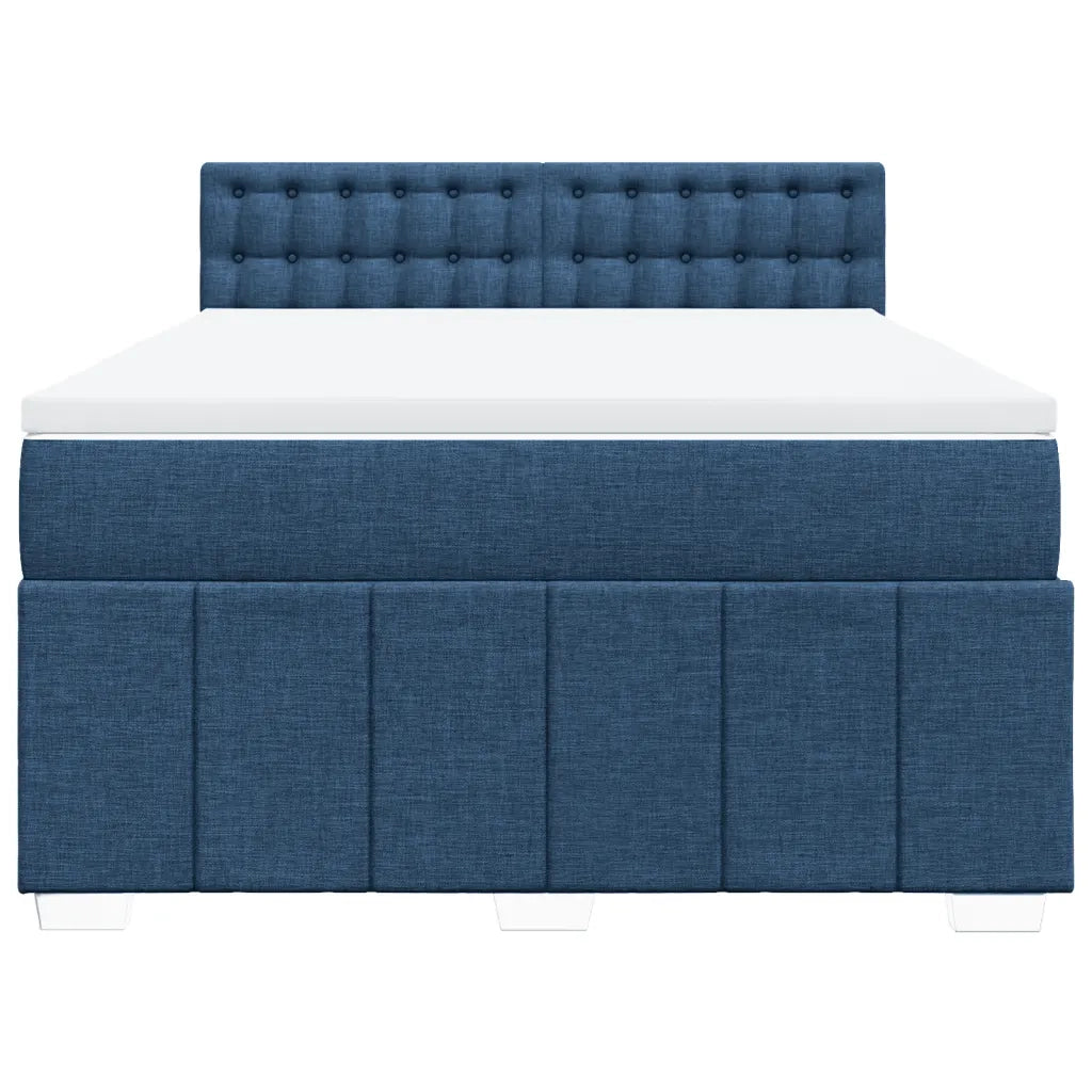 Giroletto a Molle con Materasso Blu 140x200 cm in Tessuto